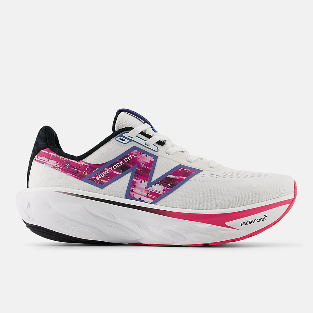 New Balance TCS NYC Marathon® Fresh Foam X 1080 v14 Shoes White with Hi-pink and Black